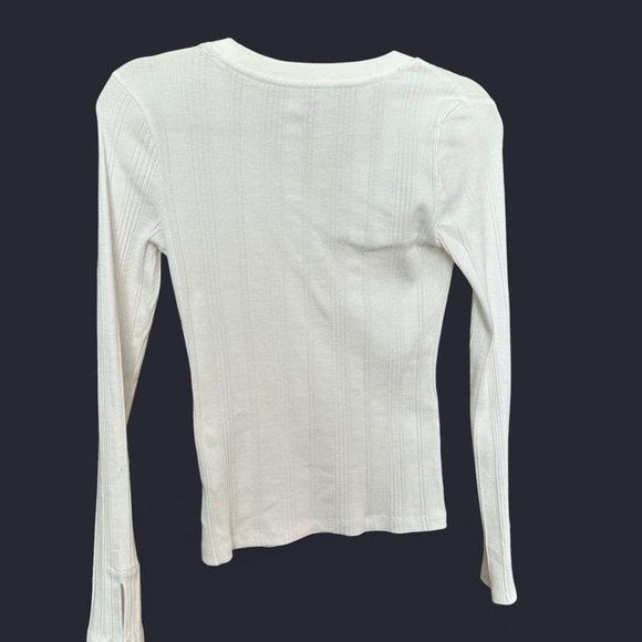 NWT Anthropologie x Maeve XS White Spliced Neck Top - Picture 6 of 7